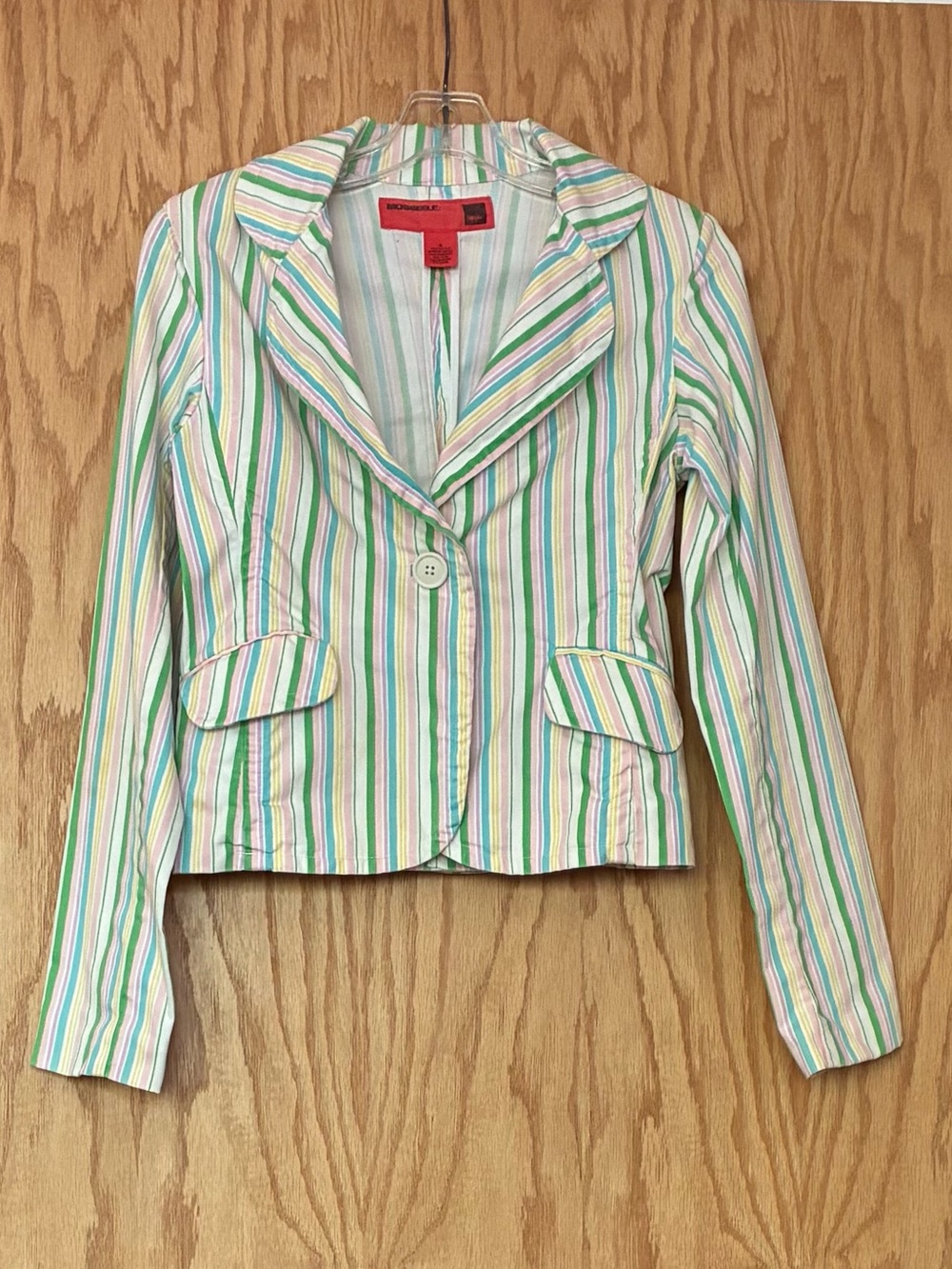 Mossissue Mossimo Pastel Multi-Stripe Blazer Y2K